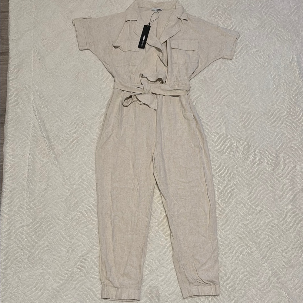 Fashion Nova Cream Jumpsuit